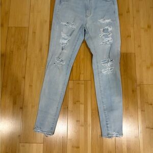 American Eagle Outfitters Light Blue Ripped Skinny Jeans
